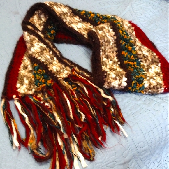 EUC Maurice's multi-colored knit scarf with fringe - Picture 5 of 12